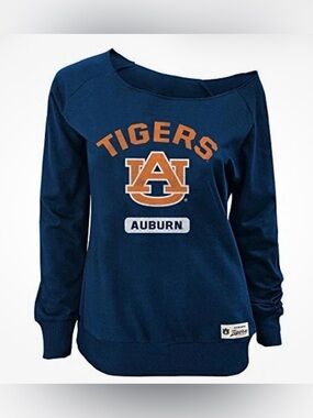 NWT [Gen2] Auburn Tigers NCAA Boatneck Wide Receiver Sweatshirt Juniors XS 0/1